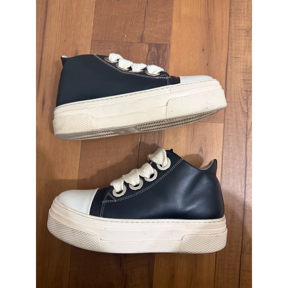 Christian Zerotre CR03 Milano Black Leather Platform High Top Sneakers Italy 40